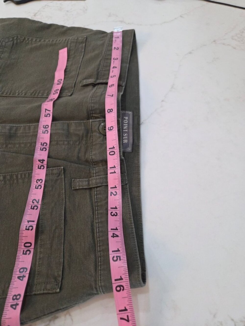 J.Crew Point Sur Wide Leg Crop Pants Sz 31 Olive Green Gorpcore Utility Boho EUC - Picture 7 of 12